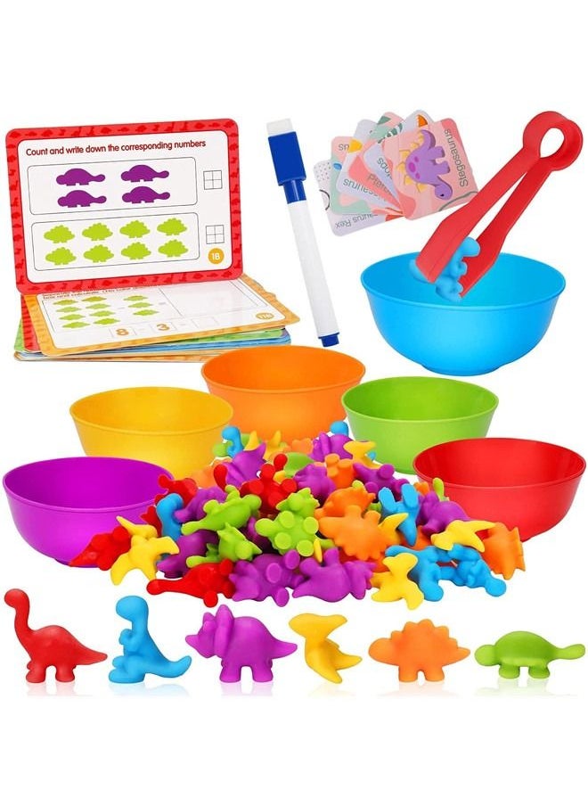 Beauenty - Counting Dinosaurs Toys for Kids with Sorting Bowls Toddler Learning Activities - Image 1