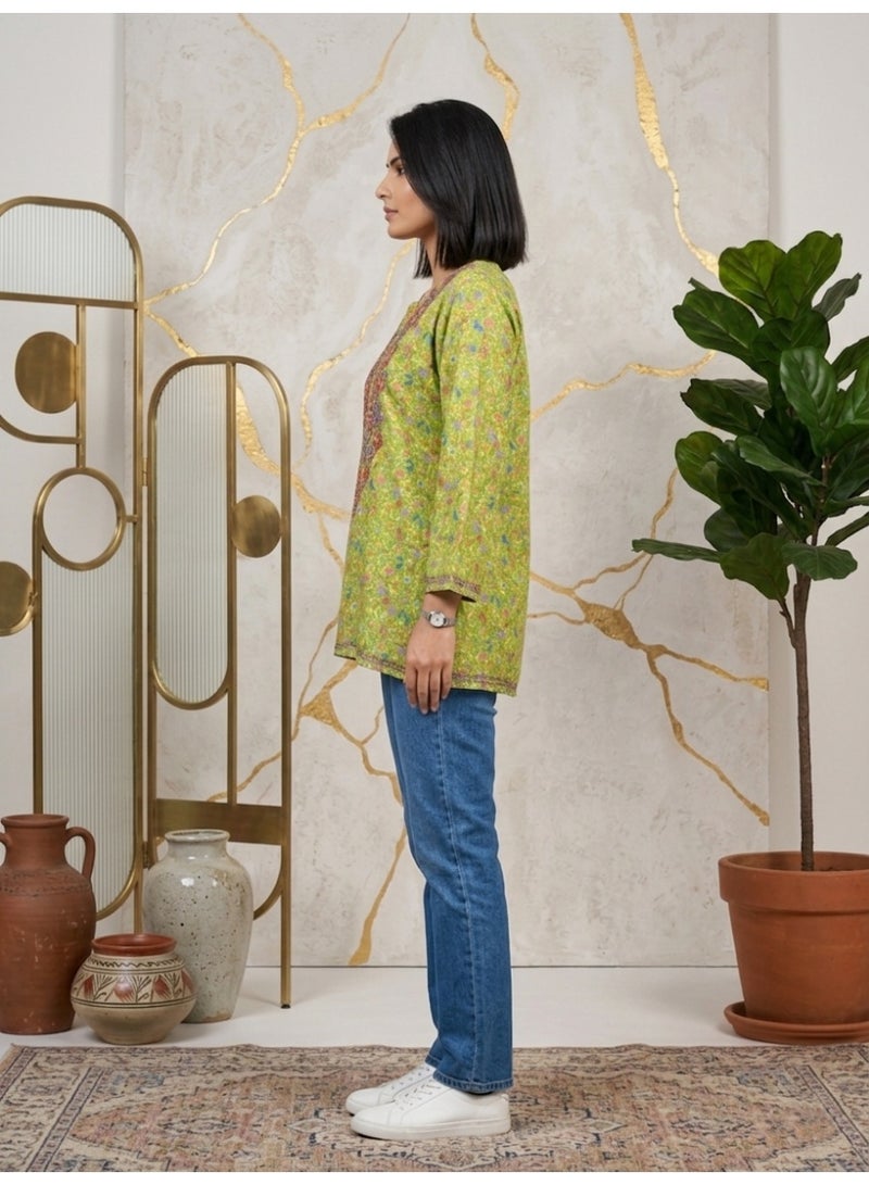 Alaya Hand Embroidered Chikankari Chiffon Kurti-ALFCRK115 - Image 4