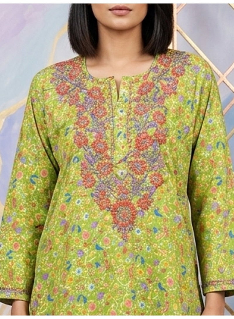 Alaya Hand Embroidered Chikankari Chiffon Kurti-ALFCRK115 - Image 3