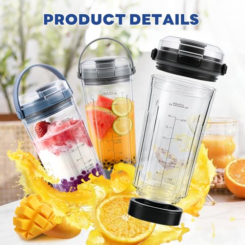 PCTTOIL 18 oz Blending Vessel Accessories Compatible with Ninja Blast Portable Blender, Blender Cup with Sip & Seal Lid, Replacement for Ninja Blast BC151BK BC151NV BC151CR BC151ND BC151EM (Black) - Image 3