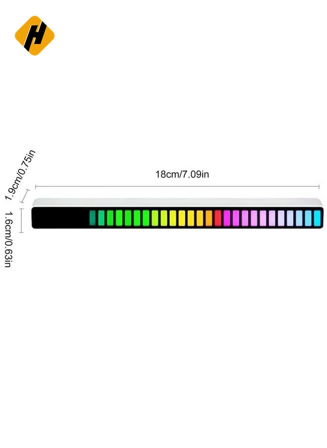 HuHa D08-RGB Smart LED Light Bars Car Sound Control Rhythm Light RGB Voice-Activated Music Atmosphere Lights Tube with 32 LED 18 Colors Built-in Battary 32 Bit for Car Gaming PC TV Room  - Image 2