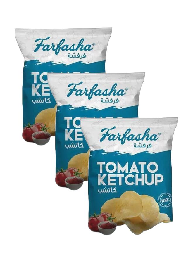 Deemah Deemah Farfasha Chips with Tomato Ketchup Flavor, 75 g, Bundle of 3 - Image 1