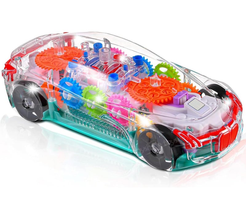 Toyshine Concept Musical and 3D Lights Kids Transparent Car, Toy for 2 to 5 Year Kids Baby Toy, Multicolor - Image 1