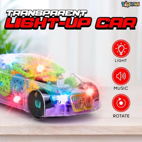 Toyshine Concept Musical and 3D Lights Kids Transparent Car, Toy for 2 to 5 Year Kids Baby Toy, Multicolor - Image 3
