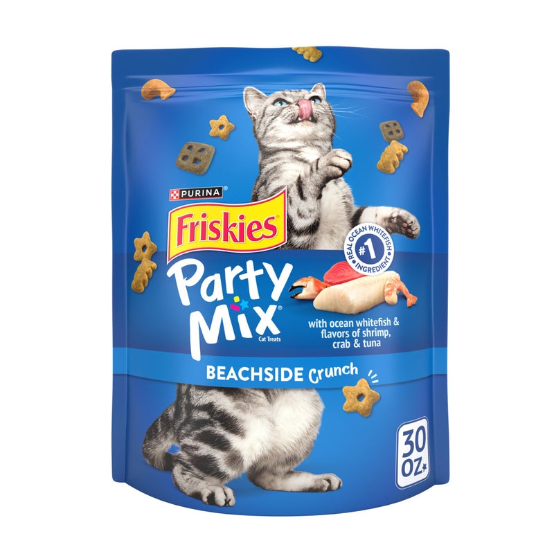 Friskies Purina Friskies Cat Treats, Party Mix Beachside Crunch - 30 oz. Pouch - Image 1