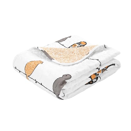 Lush Decor Rowley Birds Reversible Throw Blanket 50 W x 60 L Yellow Gray Throw Blankets for Bed Couch Blanket Farmhouse Throw Blanket for Couch - Image 1