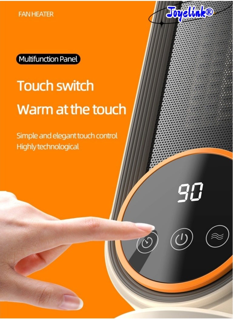 Joyelink - Space Heater for Indoor Use, 1200 Watt Electric Portable PTC Ceramic Heater with Timer, Digital Display, Room Heater with Remote Control, Fast Heating, Safe for Office, Bedroom - Image 1