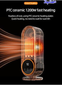 Joyelink Space Heater for Indoor Use, 1200 Watt Electric Portable PTC Ceramic Heater with Timer, Digital Display, Room Heater with Remote Control, Fast Heating, Safe for Office, Bedroom  - Image 3