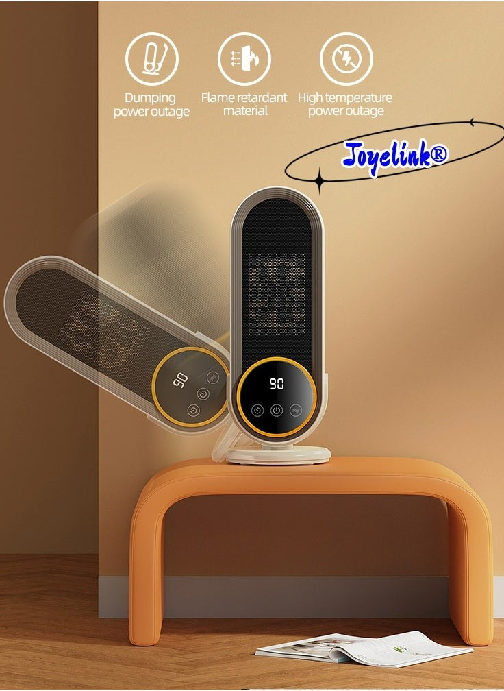 Joyelink - Space Heater for Indoor Use, 1200 Watt Electric Portable PTC Ceramic Heater with Timer, Digital Display, Room Heater with Remote Control, Fast Heating, Safe for Office, Bedroom - Image 1