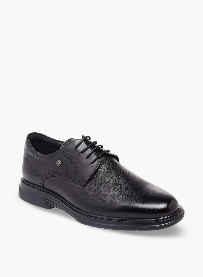 لو كونفورت Men Lace-Up Leather Derby Shoes