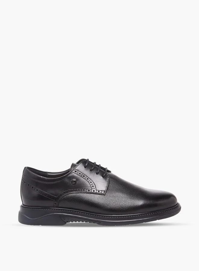 لو كونفورت Men Lace-Up Leather Derby Shoes