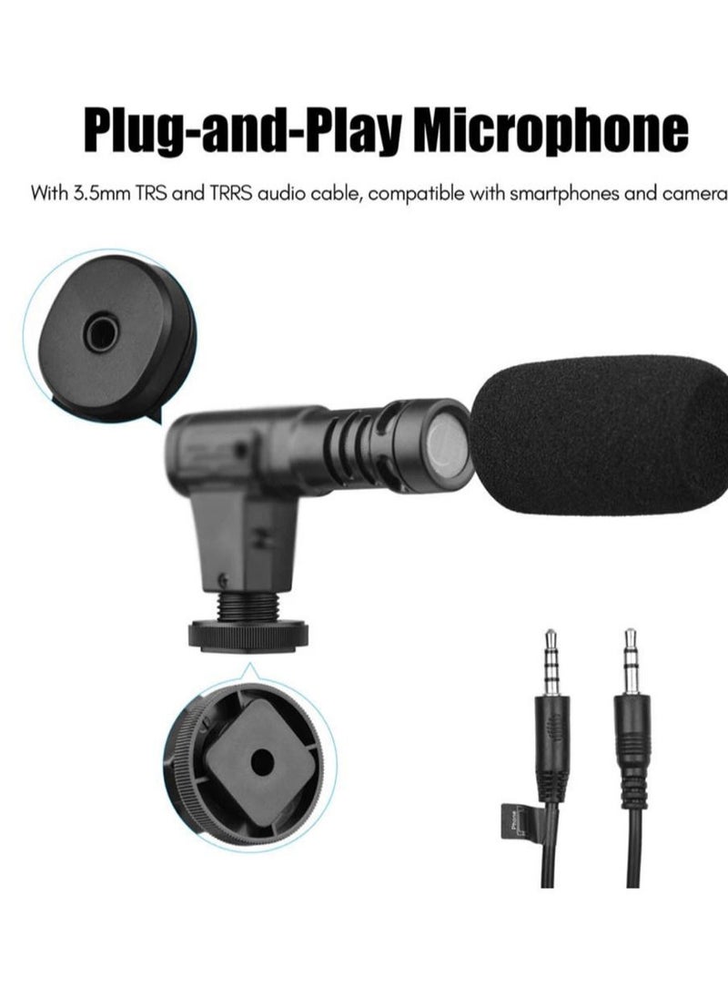Generic - Handheld camera stabilizer with shooting LED and microphone  black color - Image 1