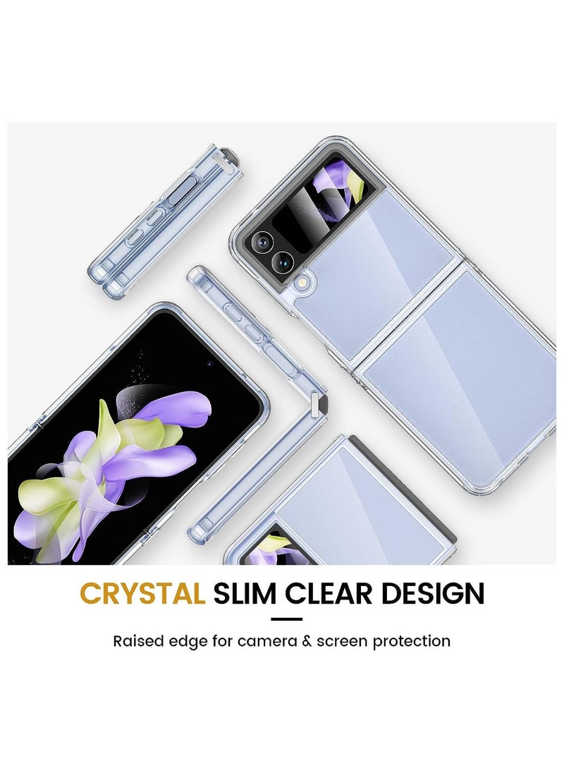 Raxoom Samsung Galaxy Z Flip 4 Case, Galaxy Z Flip 4 Clear Case [Anti-Yellow] Slim Thin Premium TPU Crystal Shockproof Protective Cover Case for Samsung Galaxy Z Flip 4 5G 2022 - Full Clear - Image 4