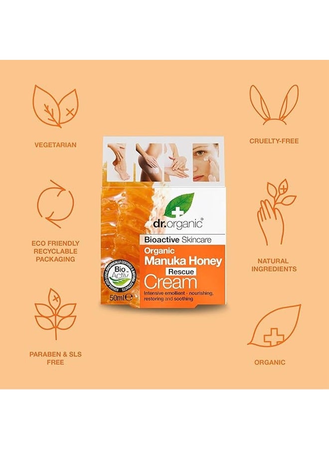 dr.organic كريم إنقاذ د. أورجانيك بالعسل المانوكا العضوي، مرطب مكثف - Image 4