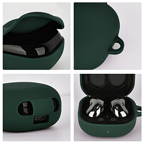 AIRSPO Silicone Case Compatible with Samsung Galaxy Buds 2 Pro/Galaxy Buds 2/ Galaxy Buds Pro/Galaxy Buds Live Case (Midnight Green) - Image 2