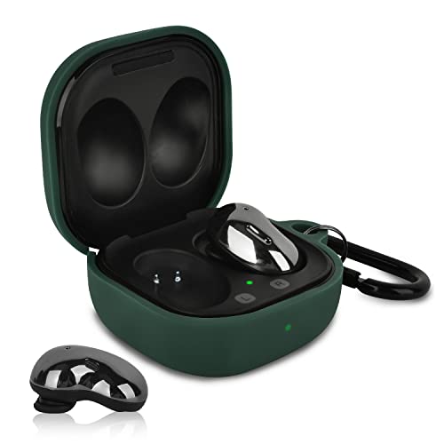 AIRSPO Silicone Case Compatible with Samsung Galaxy Buds 2 Pro/Galaxy Buds 2/ Galaxy Buds Pro/Galaxy Buds Live Case (Midnight Green) - Image 3