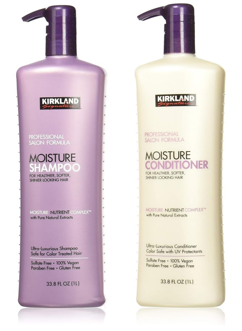 Kirkland Salon Formula Moisture Shampoo 33.8 Oz & Conditioner 33.8 Oz - Image 1