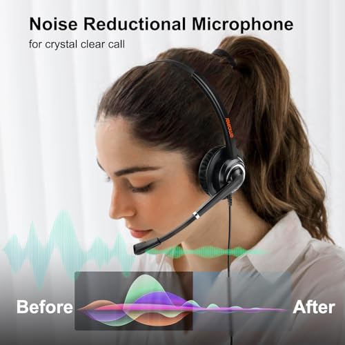 emaiker USB Headset with Microphone for Office Call Center Telework, Light Weight 1 Ear USB-A Headset with Noise Canceling Microphone for Laptop, Work for Webinar, 3CX, Teams, Zoom Webex Conference,Dictation - Image 4