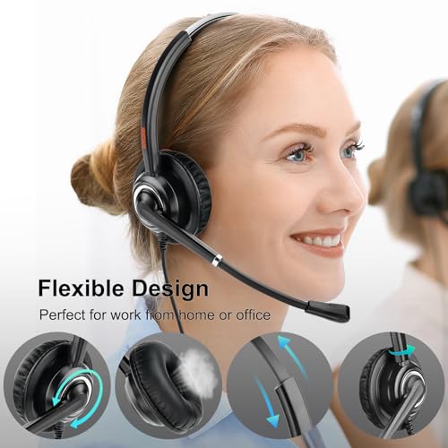 emaiker USB Headset with Microphone for Office Call Center Telework, Light Weight 1 Ear USB-A Headset with Noise Canceling Microphone for Laptop, Work for Webinar, 3CX, Teams, Zoom Webex Conference,Dictation - Image 3