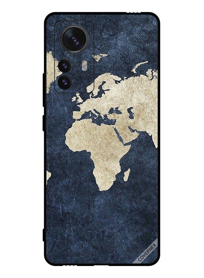 Covernex Protective Case Cover For Xiaomi 12 Pro Map On Jeans Pattern - Image 1