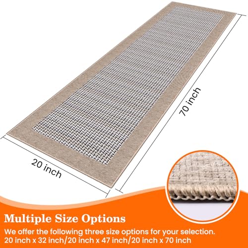 StepRite Kitchen Rugs, Kitchen Mats for Floor, 70"x20" Non-Slip Machine-Washable Kitchen Throw Rug, Absorbent Runner Rugs Office, Sink Standing Desk Mat, Decor Carpet, Khaki - Image 2