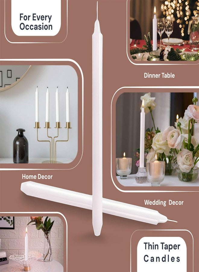 OLEEK OSHADOW 1/2 Inch Taper Candle Thin 8" Lenght- 1/2 Inch Diameter - Skinny Taper Candles - Skinny Candlesticks - White Candlesticks - Thin Candlestick 1/2 - Candle Sticks White Candles - Image 5