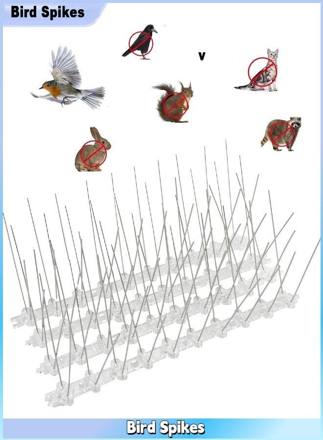 Forest Home Bird Spikes, Bird Devices Outdoor of Stainless Steel for Fence Windowsill Roof, Bird Deterrent Spikes for Small Bird and Squirrels (1PCS*35CM) - Image 1