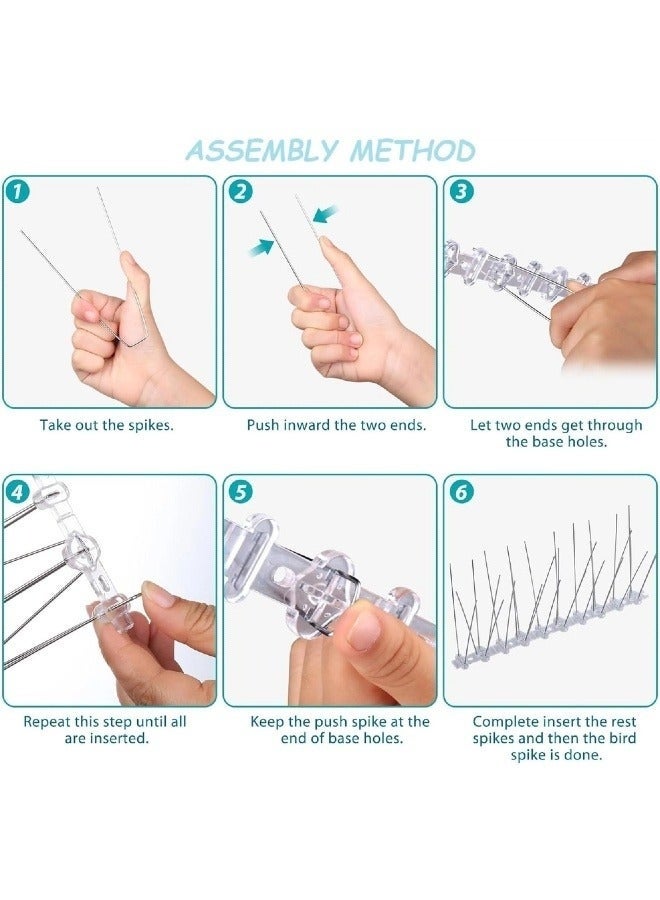 Forest Home Bird Spikes, Bird Devices Outdoor of Stainless Steel for Fence Windowsill Roof, Bird Deterrent Spikes for Small Bird and Squirrels (1PCS*35CM) - Image 2