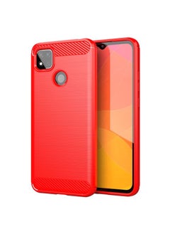 Case Cover For Xiaomi Redmi 9C Brushed Texture Carbon Fiber TPU Case Red