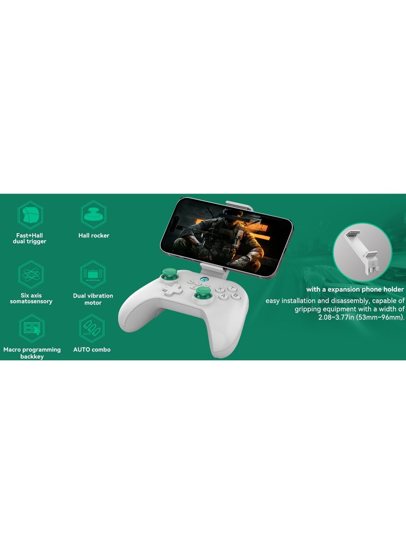 BSP Classic Gamepad Z03 +Mobile Holder Wireless Game Controller for iOS, Android, Windows, Mac, Switch, PS Remote Play, Xbox Cloud, Steam Link, GeForce Now, MFi Arcade Games, Cloud Gaming with Hall Joystick, Hall Linear Trigger & Micro Triggers, Macro Programming Back Keys, Six-Axis Gyroscope, Adjustable HD Dual Vibration Motors, AUTO One-Click Burst, 1000Hz Report Rate - Image 2