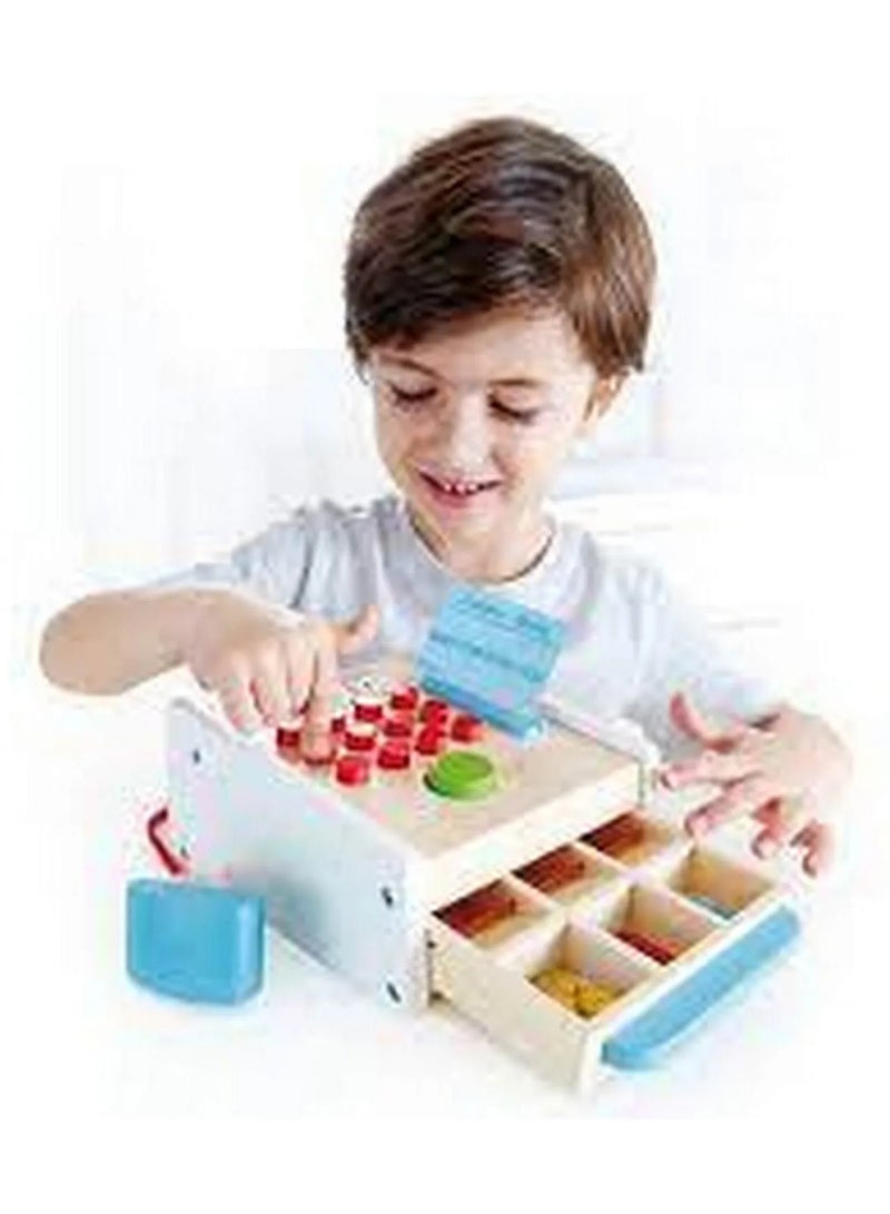 جي'أدور مجموعة ألعاب تسجيل النقود الخشبية رينج إت أب - لعبة تعلم الرياضيات للأطفال من سن 3 سنوات مع نقود وعملات معدنية - Image 3