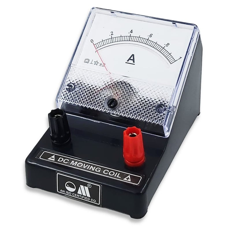 OM ® Meters EDM-80 Desk Stand Analog 0-1 A Ammeter | Moving Coil Ampere Meter | Meter For Educational purpose | Black - Image 3