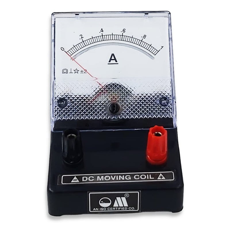 OM ® Meters EDM-80 Desk Stand Analog 0-1 A Ammeter | Moving Coil Ampere Meter | Meter For Educational purpose | Black - Image 2
