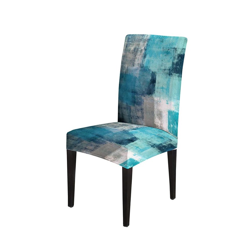 Capsceoll Chair Covers For Dining Chairs Turquoise Teal Chiar Covers Slipcover Stretch Removable Washable Parson Seat Cover For Dining Room Living Room Kitchen Set Of 4 - Image 2
