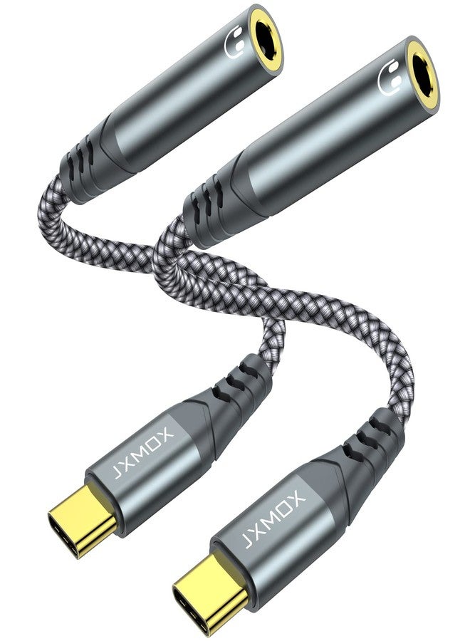 JXMOX USB Type C to 3.5mm Female Headphone Jack Adapter (2-Pack), USB C to Aux Audio Dongle Cable Cord Compatible with iPhone 17 16 15 Pro Max, Samsung Galaxy S25 S24 S23 S22 Ultra, Pixel, iPad Pro - Image 1
