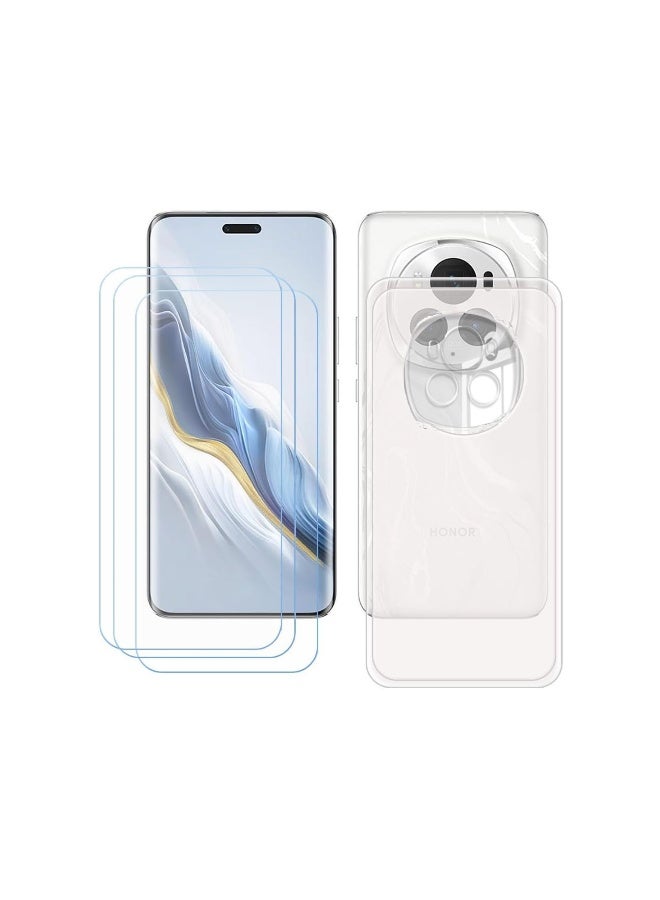 Honor Magic6 Pro + 3-Pack Tempered Glass Screen Protector, Ultra-thin Translucent Soft Gel TPU Silicone Protective Case - Image 1