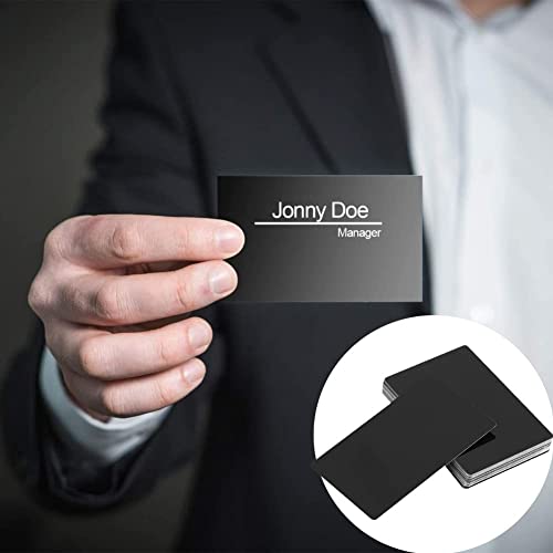 Zerodis Business Card Blanks, 50Pcs/Set Aluminium Alloy Metal Business Cards Blanks for Engraving, 5 Colors (Yellow, Blue, Purple, Black, Silver), 3.4 x 2.1 inches - Image 3