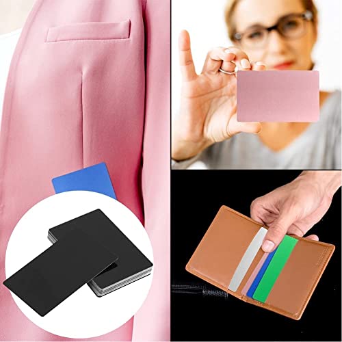 Zerodis Business Card Blanks, 50Pcs/Set Aluminium Alloy Metal Business Cards Blanks for Engraving, 5 Colors (Yellow, Blue, Purple, Black, Silver), 3.4 x 2.1 inches - Image 4