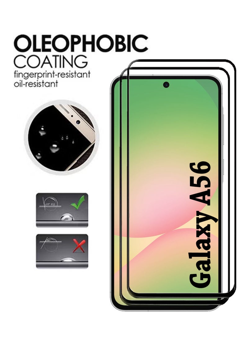 2 Pack Samsung Galaxy A56 Screen Protector | Tempered Glass Compatible with Samsung Galaxy SA A56 | Screen Protector Full HD Quality Tempered Glass Anti-Scratch Edge to Edge Coverage with Easy Installation Kit - Black - Image 4