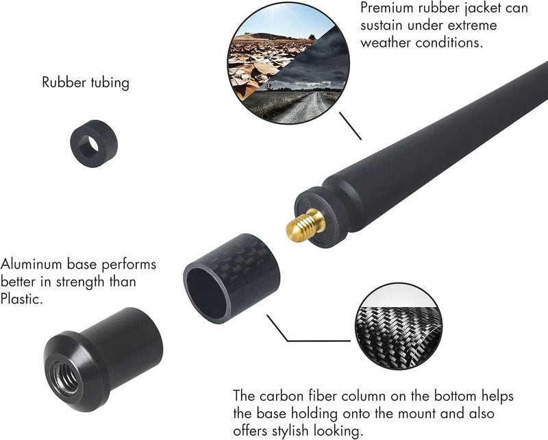 Rydonair Antenna Compatible with Harley Davidson 1998-2023 | 7 inches Flexible Rubber Antenna Replacement | Designed for Optimized FM/AM Reception - Image 4