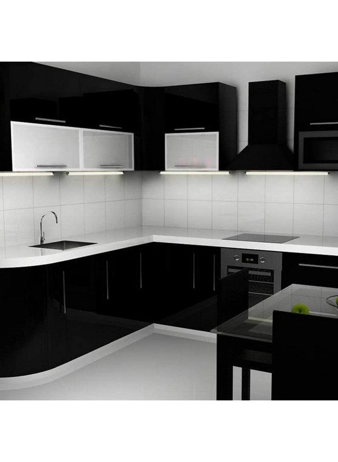 ويسدم ورق جدران مقشر ورق جدران من الفينيل ذاتي اللصق طبقة زخرفية لتغطية جدران المطبخ وخزائن المطبخ (فينيل أسود 24 × 50) - Image 3