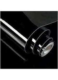 WISDOM Wallpaper Peel Stick Wallpaper Vinyl Self Adhesive Decorative Film For Wallcovering Kitchen Countertops Cabinets Furniture (Black Vinyl 24X50)  - Image 1
