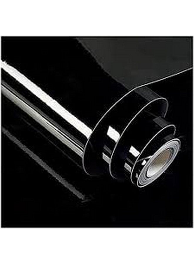 ويسدم ورق جدران مقشر ورق جدران من الفينيل ذاتي اللصق طبقة زخرفية لتغطية جدران المطبخ وخزائن المطبخ (فينيل أسود 24 × 50) - Image 1