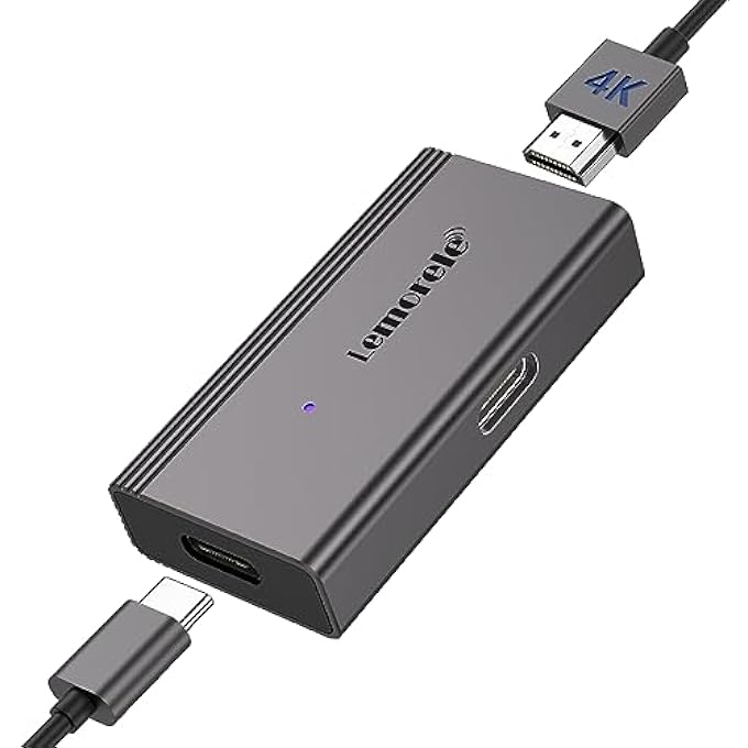 Lemorele HDMI TO USB-C ADAPTER, HDMI 4K @ 60HZ TO TYPE-C VIDEO FOR NREAL AIR, ROKID AIR, RAYNEO AR, GRAWOOW, SWITCH BASE, STEAM DECK BASE, PS4, PS5, XBOX - Image 1