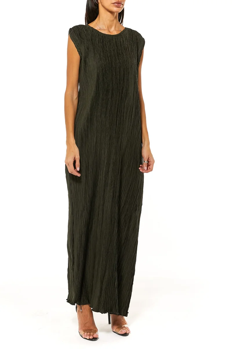 Moistreet Satin Crew Neck Abaya