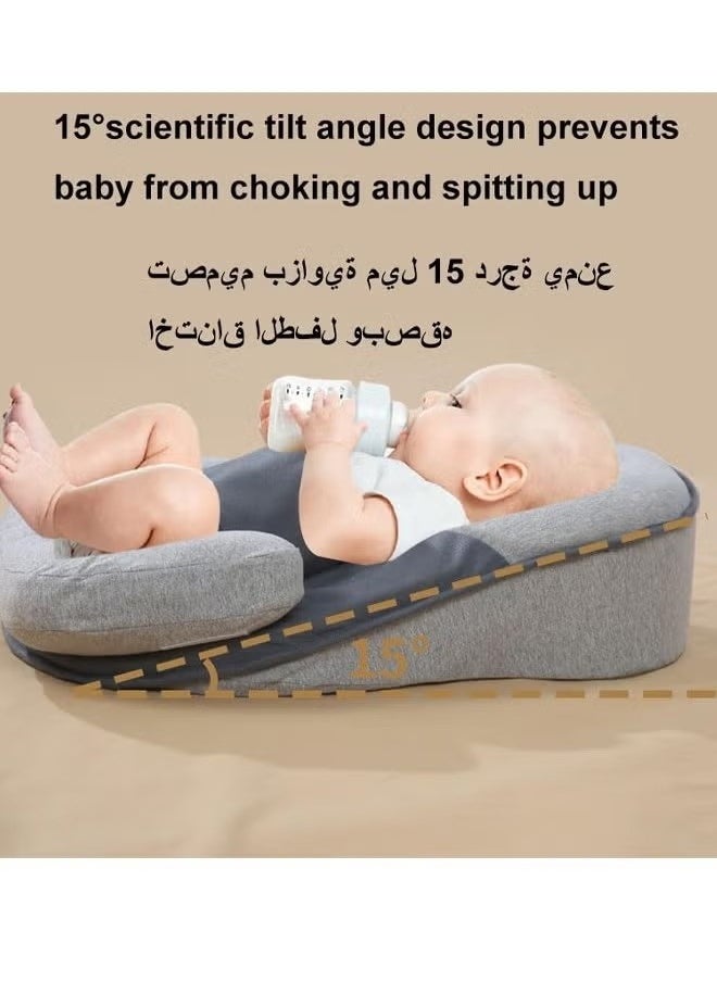 ماركة غير محددة اثنين في واحد سرير الرضاعة الطبيعية وسادة ، وسادة تغذية الرضع مريح دعم وسادة ، وسادة تغذية الرضع مع دعم حقيبة ، وسادة تغذية الرضع لتصحيح انحراف الرأس ، حامل وسادة تغذية حديثي الولادة  - Image 4