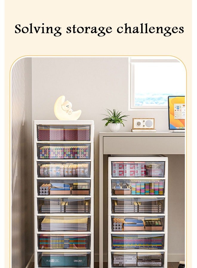 MIXDE 6 Drawer Storage Bin Unit,Storage Drawers for Office Supplies, Plastic Stationary Organizer, Makeup Organizer, Desk Storage Box for Office, School, Home - Image 5