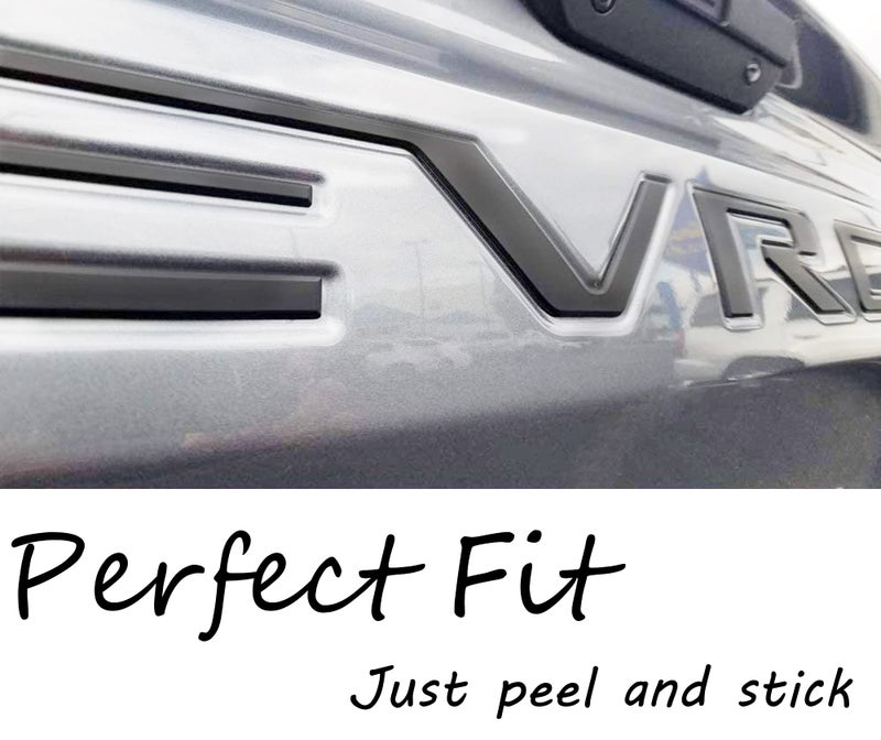 Texflic Tailgate Insert Letters Compatible with Chevy Silverado 2019 2020 2021 2022 2023 2024 2025 Accessories 3D Rear Emblems Badge with Strong Adhesive Matte Black - Image 5