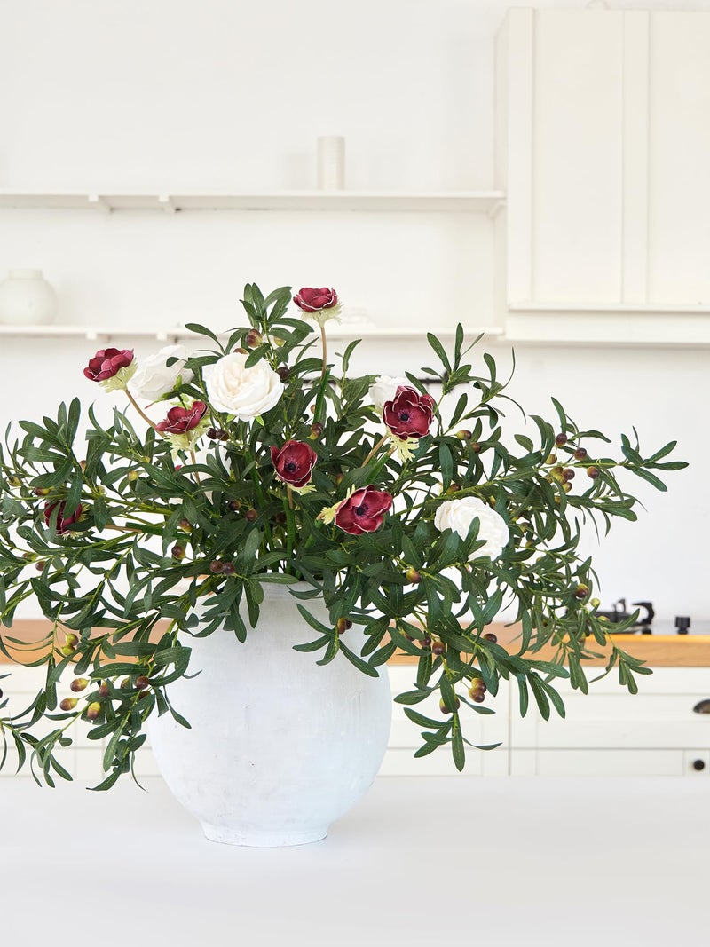 MISSPIN Artificial Flowers with Greenery Stems Faux Plants Indoor Branches for Tall Vase UltraRealistic 12 Pcs Wedding Centerpieces Home Decor  DIY Bouquets