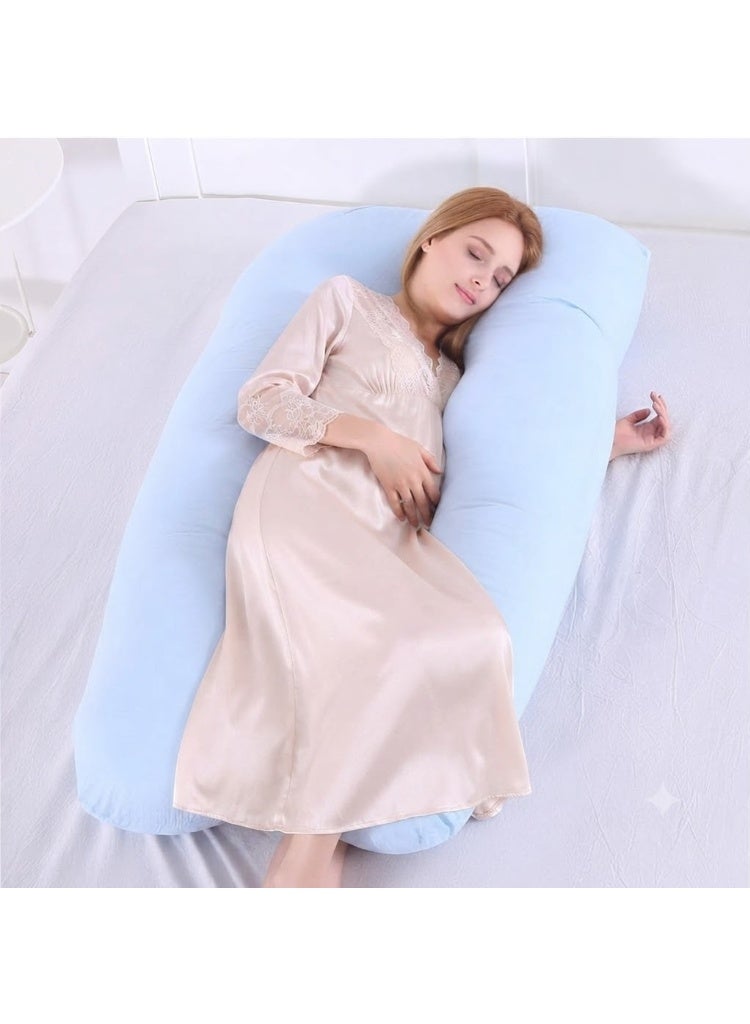 وسادة جسم كاملة للنوم على الجانب، وسادة دعم مريحة بغطاء ناعم من ألياف البامبو، تصميم مضاد للحساسية للاستخدام اليومي - Image 1